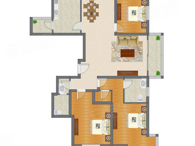3室2厅 105.98平米