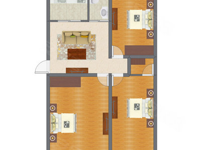 3室1厅 77.95平米