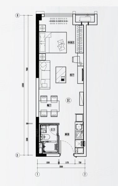 海伦堡·爱ME城市公寓1室2厅1卫45.88㎡南18万
