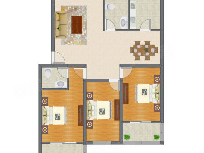 3室2厅 125.20平米