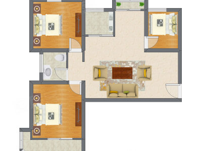 3室1厅 95.60平米