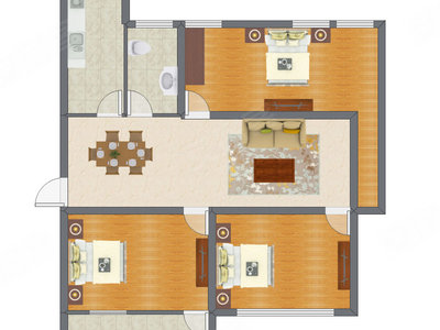 3室2厅 83.50平米