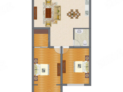 2室1厅 112.00平米