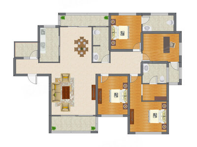 4室2厅 188.65平米