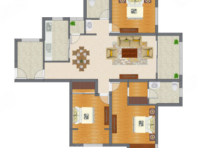 3室2厅 132.92平米