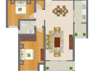 2室2厅 98.97平米