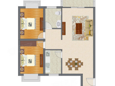 2室2厅 94.87平米