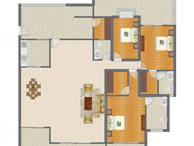 3室2厅 251.89平米