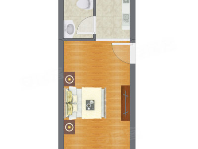1室0厅 36.04平米户型图