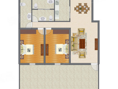 2室2厅 125.32平米