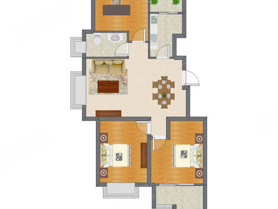 3室2厅 104.65平米
