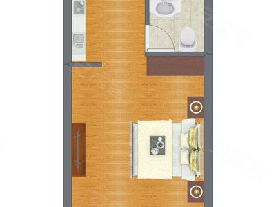 1室0厅 24.08平米户型图