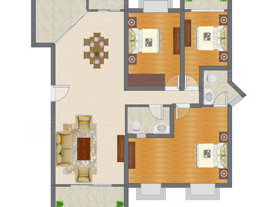 3室2厅 145.48平米户型图