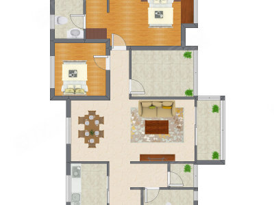 3室2厅 88.83平米