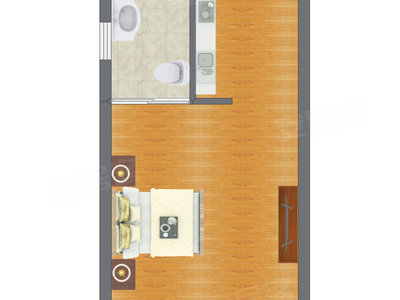 1室0厅 24.09平米户型图