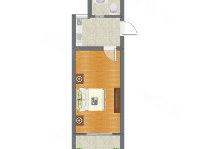 1室0厅 40.49平米户型图