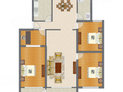 3室2厅 150.79平米