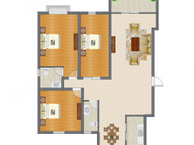 3室2厅 150.61平米
