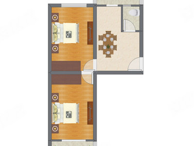 2室1厅 61.05平米