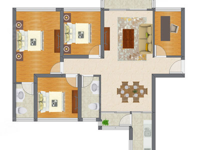 4室2厅 83.62平米