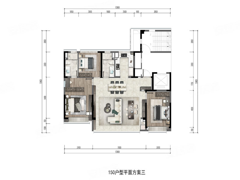 华润置地温州瑞府3室2厅2卫150㎡南641万