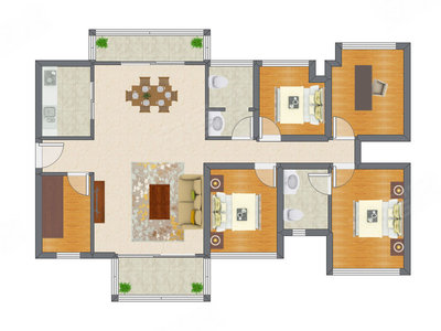 4室2厅 132.71平米