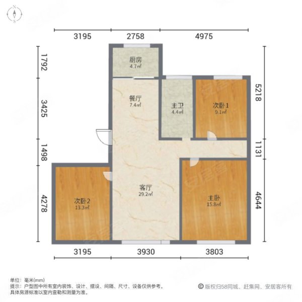 锦天寿州府3室2厅1卫116㎡南北108万