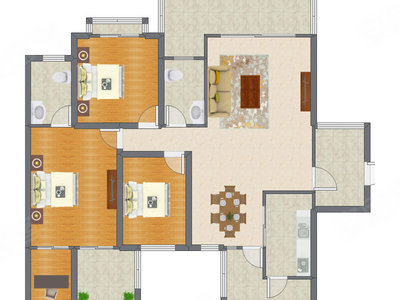 3室2厅 169.00平米