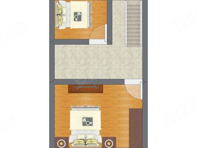 2室1厅 25.31平米户型图