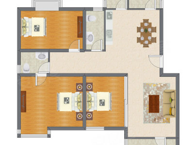 3室2厅 134.01平米