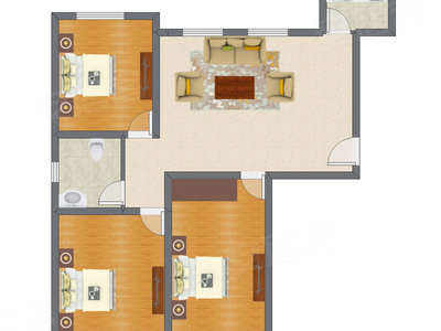 3室1厅 126.83平米