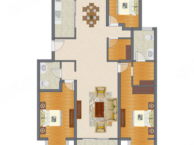3室2厅 170.19平米