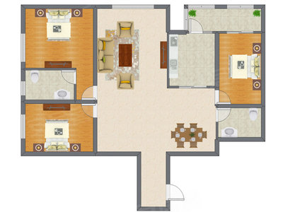 3室2厅 152.00平米户型图