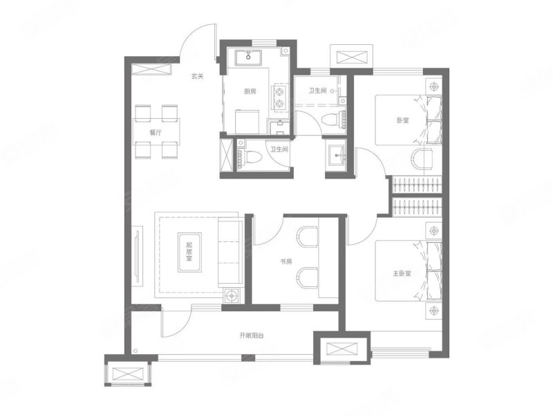和达·山语城3室2厅2卫102㎡南128万