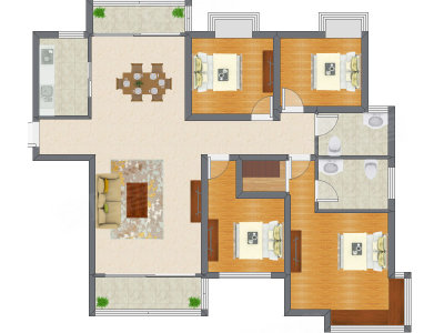 4室2厅 145.56平米