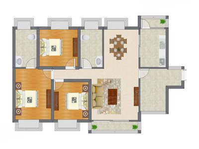 3室2厅 116.27平米