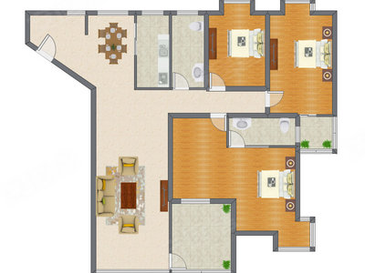 4室2厅 135.32平米户型图