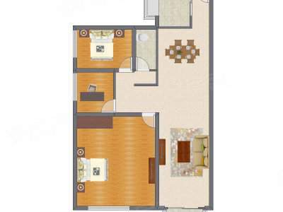 3室2厅 92.51平米户型图