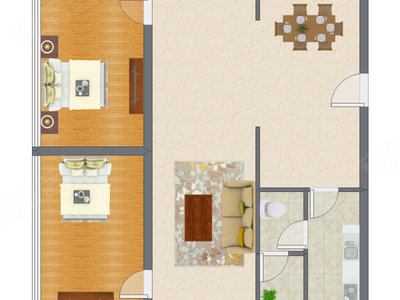 2室2厅 99.27平米户型图