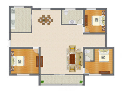 2室2厅 138.00平米
