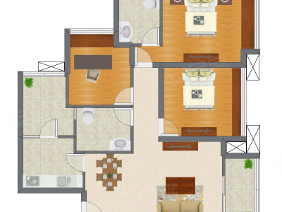 3室2厅 96.63平米