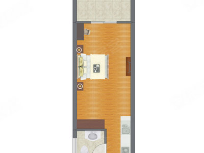 1室0厅 29.74平米