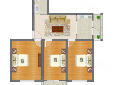 3室1厅 99.98平米