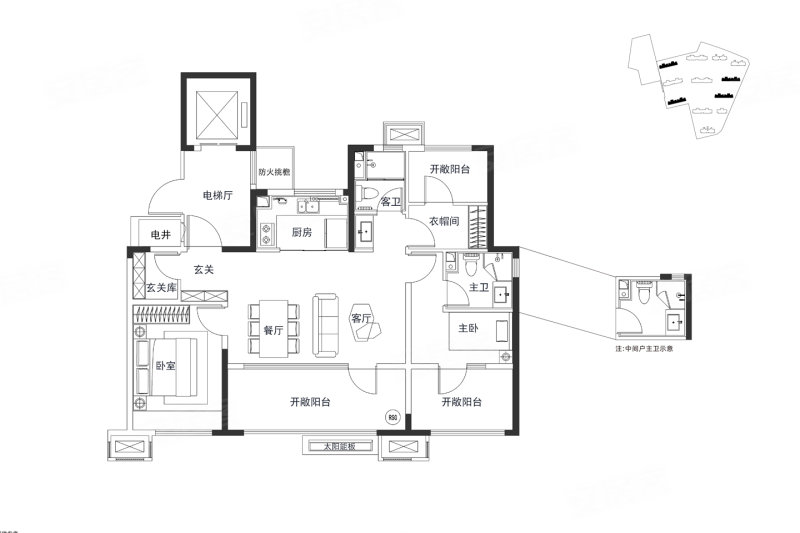 保利青铁和著理想地3室2厅106㎡152万二手房图片