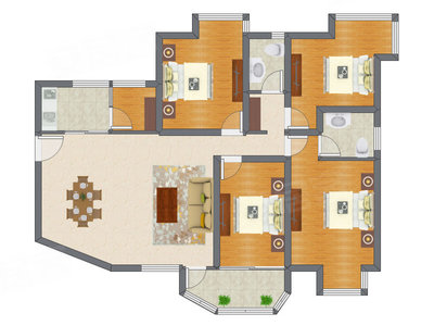 4室2厅 132.90平米