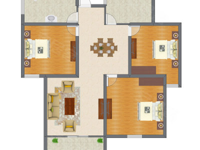 3室1厅 110.76平米