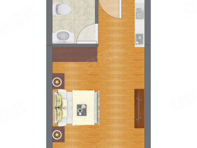 1室0厅 22.04平米户型图