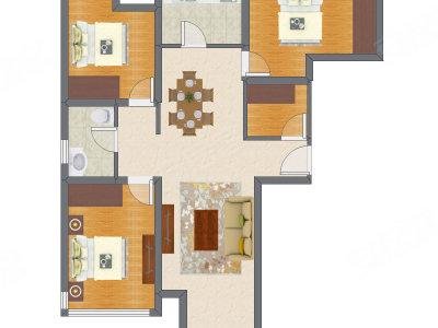 3室2厅 72.11平米