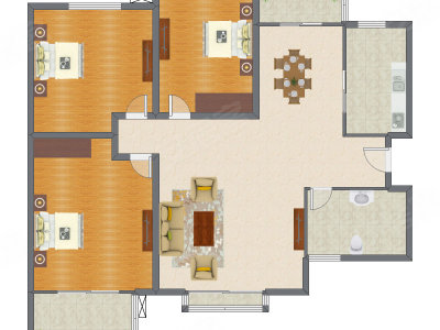 3室2厅 210.00平米