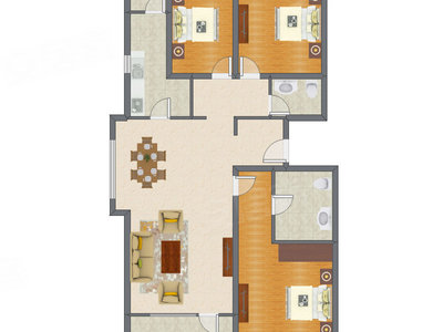 3室2厅 147.63平米户型图